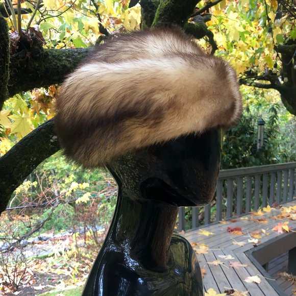 Vintage 1960s Mink & Ferret Pillowbox Genuine Fur Hat #SlavicCore main image 5